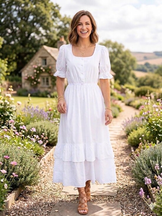 Gal Meets Glam Dresses & Skirts - Gal Meets Glam White Cotton Maxi Blakely Dress